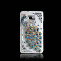 Peacock Bling Crystal Case Rhinestone Cover shell for LG E400 Optimus L3 - Blue