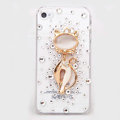 Persia cat Bling Crystal Case Rhinestone Cover shell for iPhone 4G 4S - White