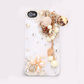 Tassels Rabbit Bling Crystal Case Rhinestone Cover shell for iPhone 4G 4S - White
