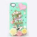 Trojan horse Bling Crystal Case Rhinestone Cover shell for iPhone 4G 4S - Green
