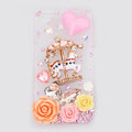 Trojan horse Bling Crystal Case Rhinestone Cover shell for iPhone 4G 4S - White