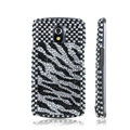 Zebra Bling Crystal Case Rhinestone Cover for Samsung i9250 GALAXY Nexus Prime i515 - Black