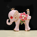 Alloy Elephant Crystal Pearl Metal DIY Phone Case Cover Deco Kit - Pink