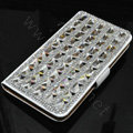 Bling Holster Cover Crystal Leather Case Shell for Samsung N7100 GALAXY Note2 - White