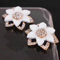 Daisy Alloy flower Crystal Metal DIY Phone Case Cover Deco Kit - White