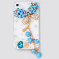 Dragonfly Bling Crystal Case Rhinestone Cover shell for iPhone 4G 4S - Blue