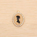 Pearl Beauty head Alloy Crystal Metal DIY Phone Case Cover Deco Kit - Gold