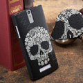 Skull Painting Cover Matte Hard Case Skin for OPPO X909 Find 5 - Black