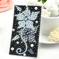Black Flower Bling Rhinestone Crystal mobile phone DIY Craft Jewelry Stickers