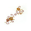 Brown Flower Crystal Bling Rhinestone mobile phone DIY Craft Jewelry Stickers