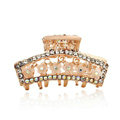 Hair Jewelry Crystal Rhinestone Flowers Metal Hair Clip Claw Clamp - White