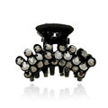 Hair Jewelry Crystal Rhinestone Metal Hair Clip Claw Clamp - Black