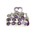 Hair Jewelry Crystal Rhinestone Peacock Metal Hair Clip Claw Clamp - Purple