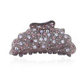Hair Jewelry Floral Diamond Crystal Rhinestone Hair Clip Claw Clamp - Purple