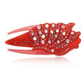 Hair Jewelry Rhinestone Crystal Ice cream Hairpin Hair Clip Claw Clamp - Red