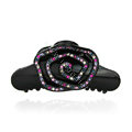 Hair Jewelry Ring Diamond Crystal Rhinestone Hair Clip Claw Clamp - Black