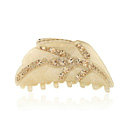 Hair Jewelry Tree leaf Rhinestone Crystal Hair Clip Claw Clamp - Champagne