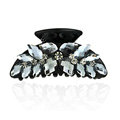 Luxury Hair Jewelry 3D Rhinestone Crystal Hair Clip Claw Clamp - Gray