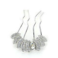 Elegant Hair Jewelry Rhinestone Crystal Metal Hairpin Clip Comb Pin - White