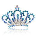 Alloy Crown Bride Hair Accessories Crystal Rhinestone Hair Pin Clip Combs - Blue