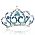 Crown Alloy Bride Hair Accessories Crystal Rhinestone Hair Pin Clip Combs - Blue