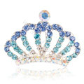 Mini Alloy Crown Hair Accessories Crystal Rhinestone Hair Pin Clip Combs - Blue