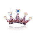 Mini Crown Hair Accessories Alloy Crystal Rhinestone Hair Pin Clip Combs - Purple