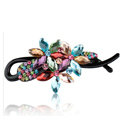 Crystal Rhinestone Flower Twist Hair Clip Slide Clamp Hair Accessories - Multicolor