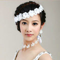 Bridal Jewelry crystal Lace ribbon headband Headwear floral Wedding hair accessories