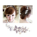 Wedding Bridal Jewelry crystal pearl headpiece headband floral hair accessories