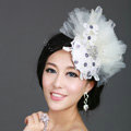 Wedding Bride Jewelry Crystal Headband Flower Headwear Lace Hairpin hat
