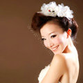Wedding Bride Jewelry Crystal Headband Flower Headwear Lace Pearl Hairpin hat