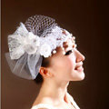 Wedding Bride Jewelry Crystal Headband Headwear Lace Pearl Flower Hairpin hat