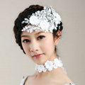Wedding Bride Jewelry Crystal Lace Pearl Headpiece Headband Flowers Hair Accessories