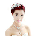 Wedding Bride Jewelry Crystal Pearl Hairpin Lace Headband Headpiece Flower Hair Accessories