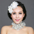 Wedding Bride Jewelry Crystal Pearl Lace Hairpin Headband Headpiece Flower Hair Accessories