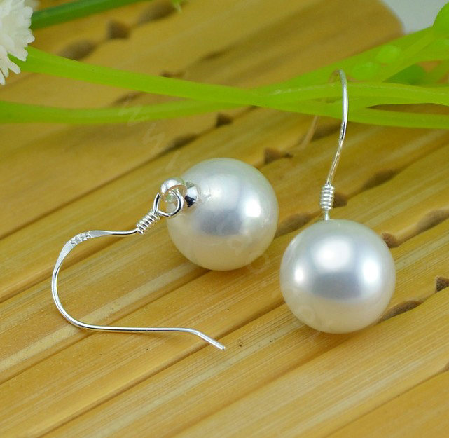 Buy Wholesale 10X30mm White south sea shell pearl earrings 925 sterling ...