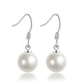 10X30mm White south sea shell pearl earrings 925 sterling silver dangle earrings