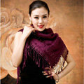 Autumn and Winter Mink Cashmere wool Scarf Shawl Woman Neck Wrap tippet - Purple