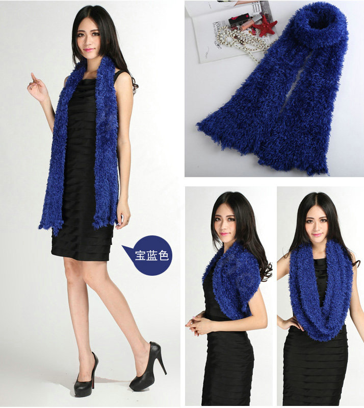 Buy Wholesale Fashion Women soft feather yarn knitted scarf shawls warm ...