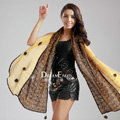 High-end Fashion long scarf shawl women warm lace chiffon wrap scarves - Yellow