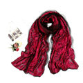 High-end Fashion long scarf shawl women warm silk lace wrap scarves - Rose