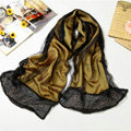 High end fashion long 100% silk scarf shawl women warm diamond wrap scarves - Yellow