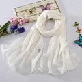 High-end fashion women long diamond embroidery mulberry silk scarf shawl wrap - White