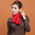 Rex rabbit fur scarf fashion women winter warm scarves female neck wrap - Red
