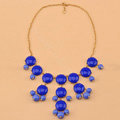 High-end fashion women choker sweet exaggeration luxury candy bib necklace - Blue