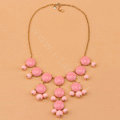 High-end fashion women choker sweet exaggeration luxury candy bib necklace - Pink