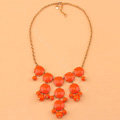 High-end fashion women choker sweet exaggeration luxury candy gems bib necklace - Orange