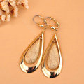 luxury fashion women matte drop earrings 18k gold - Gold