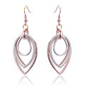 Luxury fashion crystal exaggerating tassel hoop dangle earrings 18k rose plated